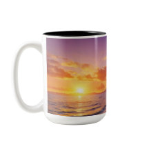 Tropical Sunset Mug | Vibrant Palm Trees Mountain