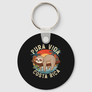 Tropical Sunset Nature Sloth Costa Rica Pura Vida  Key Ring