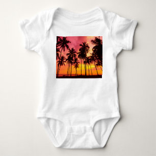 Tropical Sunset: Palm Silhouette Serenity. Baby Bodysuit