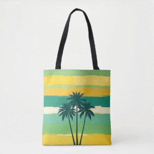 Tropical Sunset Palm Silhouette  Tote Bag