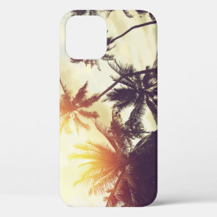 Tropical Sunset: Palm Silhouette Vintage iPhone 12 Case