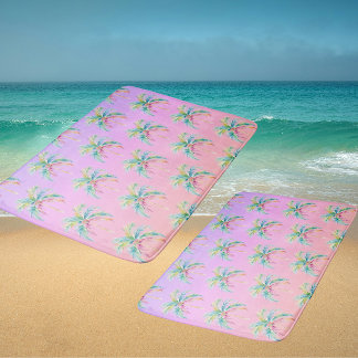 Tropical Sunset Palm Tree Bath Mat