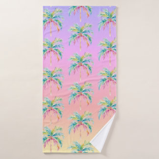 Tropical Sunset Palm Tree Bath Towel