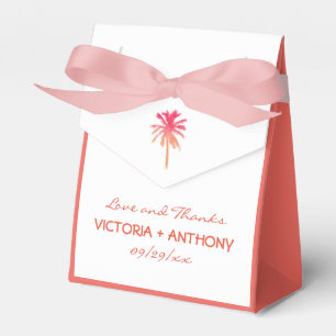 Tropical Sunset Palm Tree Beach Wedding Favour Box