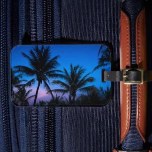 Tropical Sunset Palm Trees Luggage Tag