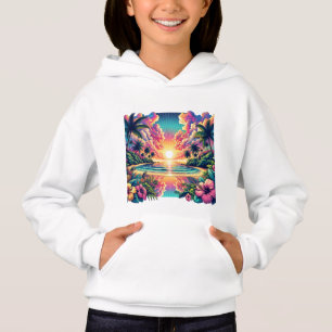 Tropical Sunset Paradise Beach Art T-Shirt