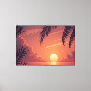 Tropical Sunset Paradise Canvas Print