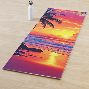 Tropical Sunset Paradise Design Yoga Mat