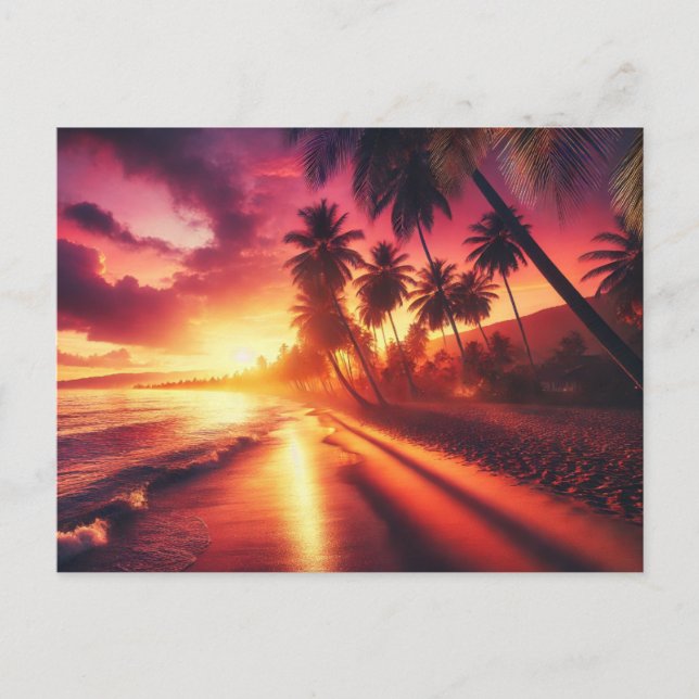 Tropical Sunset Paradise – Postcard  (Front)