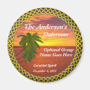 Tropical Sunset Personalised Stateroom Door Marker Magnet