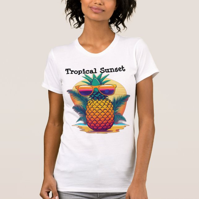 Tropical Sunset Pineapple T-Shirt (Front)