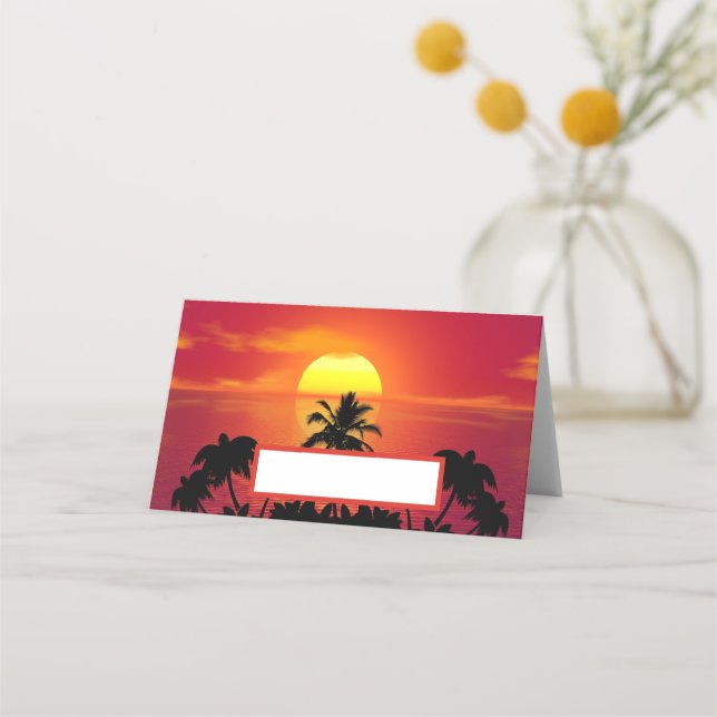 Tropical Sunset Place Card (Front)