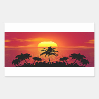 Tropical Sunset Rectangular Sticker