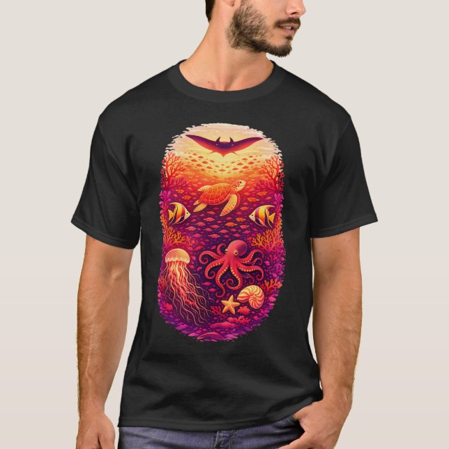 Tropical Sunset Reef Shirt Design (Front)