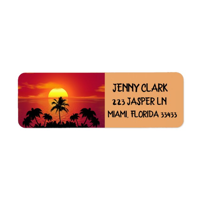 TROPICAL SUNSET RETURN ADDRESS LABELS (Front)