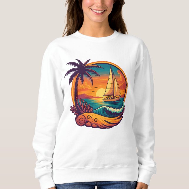 Tropical Sunset Sailing Adventure Women's Sweatshi Sweatshirt (Front)