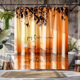 Tropical Sunset Sea Ocean View Quote Shower Curtain