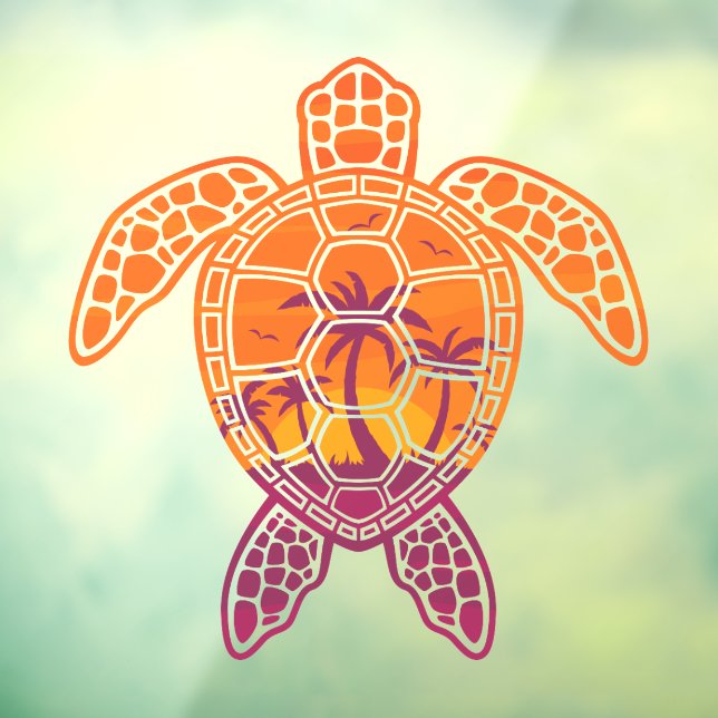Tropical Sunset Sea Turtle Design (Sheet 3)