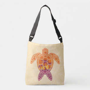 Tropical Sunset Sea Turtle Design Crossbody Bag