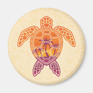Tropical Sunset Sea Turtle Design Magnet