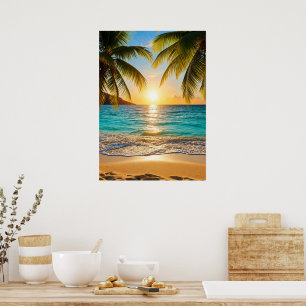 Tropical Sunset Serenity Poster