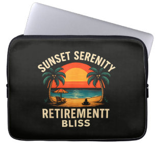 Tropical Sunset Serenity Retirement Beach Scene Laptop Sleeve