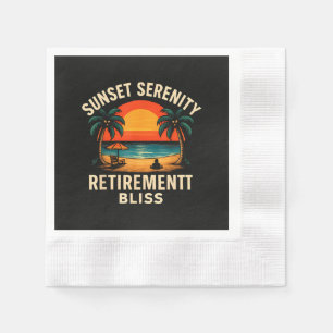 Tropical Sunset Serenity Retirement Beach Scene Napkin