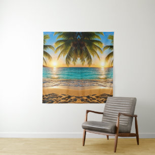 Tropical Sunset Serenity Tapestry