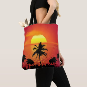 TROPICAL SUNSET Shoulder Tote Bag
