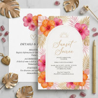 Tropical Sunset Soiree Engagement Party Invitation