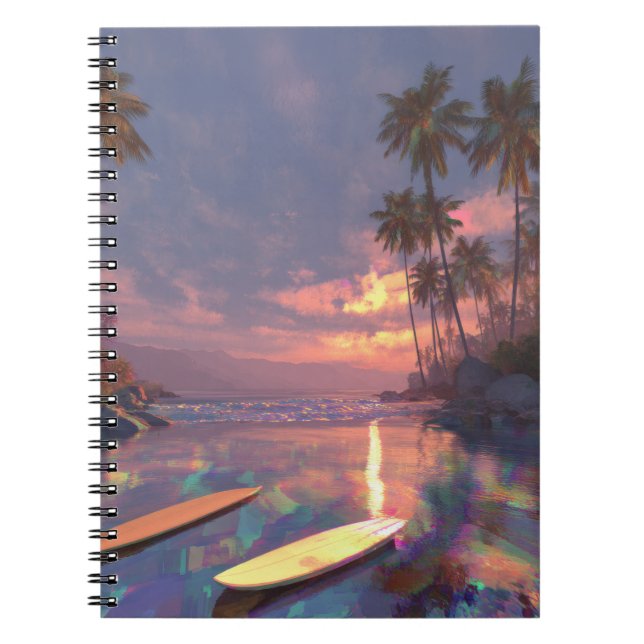 Tropical Sunset Surf Dream Notebook (Front)