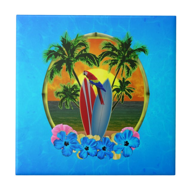 Tropical Sunset Tile (Front)