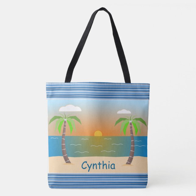 Tropical Sunset Tote Bag (Front)