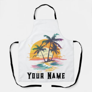 Tropical Sunset Vibes – Palm Trees & Beach Design Apron
