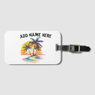 Tropical Sunset Vibes – Palm Trees & Beach Design Luggage Tag