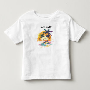 Tropical Sunset Vibes – Palm Trees & Beach Design Toddler T-Shirt