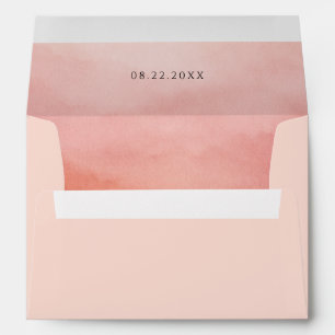 Tropical Sunset Watercolor Elegant Wedding Envelope
