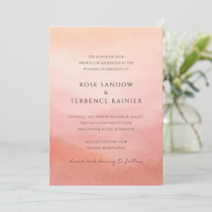Tropical Sunset Watercolor Elegant Wedding Invitation