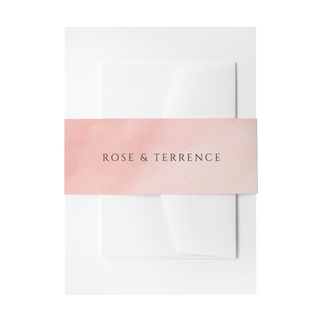 Tropical Sunset Watercolor Elegant Wedding Invitation Belly Band (Front Example)