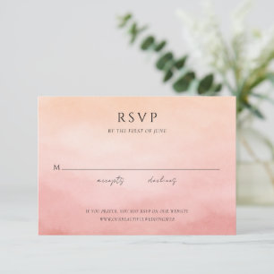 Tropical Sunset Watercolor Elegant Wedding RSVP Card