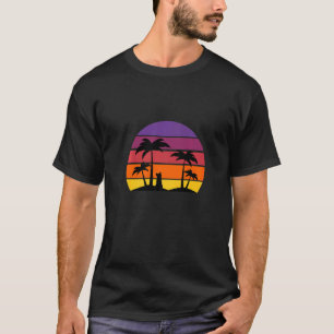 Tropical Sunset with a Cat T-Shirt