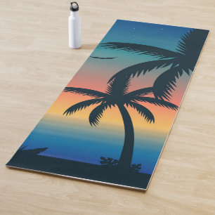 Tropical Sunset with Palm Trees Yoga Mat