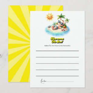 Tropical Sunshine "Here Comes the Son" Baby Shower Advice Card