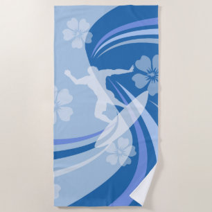 Tropical Surf Blue Beach Towel