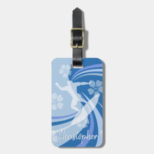 Tropical Surf Blue Luggage Tag