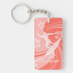 Tropical Surf Coral Key Ring