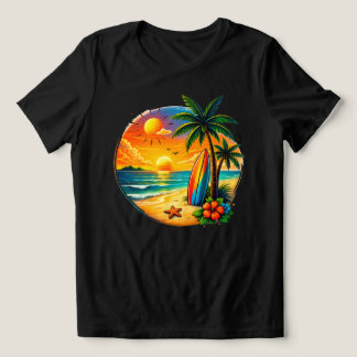 Tropical Surf Paradise Women’s Sunset T‑Shirt Tri-Blend Shirt