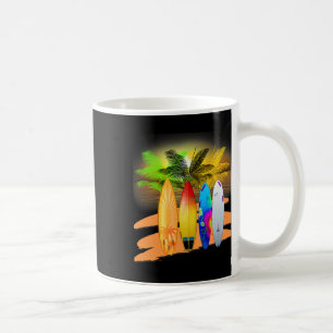 Tropical Surfboard Hawaii Beach Souvenir Surfing Coffee Mug