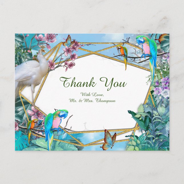 Tropical Surreal Landscape Thank You Announcement Postcard (Front)