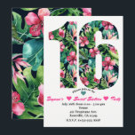 Tropical Sweet 16 16th Birthday Party Invitation<br><div class="desc">Tropical Sweet 16 16th Birthday Party Invitations. Customise for any event.</div>